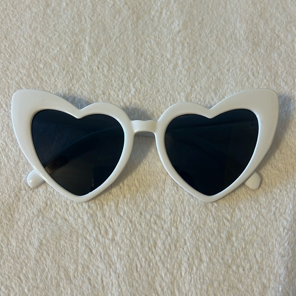 White heart shaped sunglasses